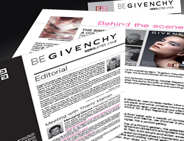Parfums Givenchy, newsletter.
